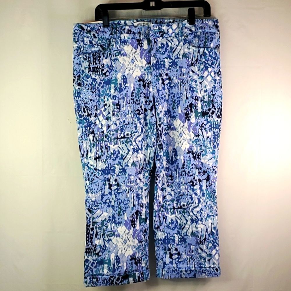 Nine West Capri Jeans, Womens Blue, Straight, Soft Touch Twill Chrystie Capri